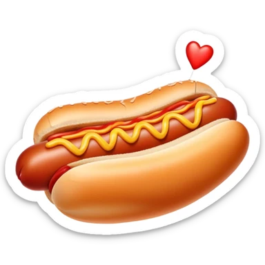 heart made from a hot dog sticker