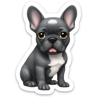 small dark grey french bulldog  sticker