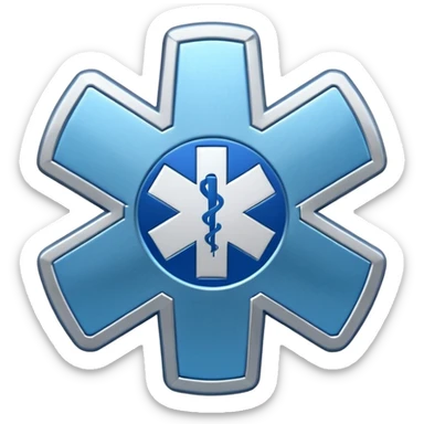 blue medical star of life symbol sticker