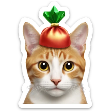 Gift on a cats head sticker