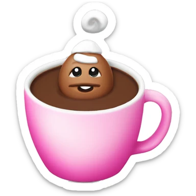 Hot chocolate in pink Santa mug sticker