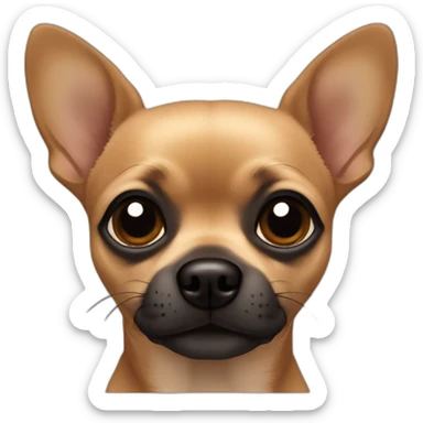 all brown chihuahua with black muzzle sticker