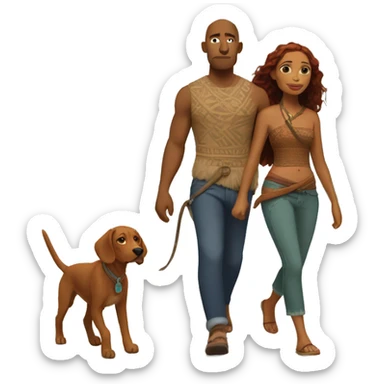 Moana walking Vizsla sticker
