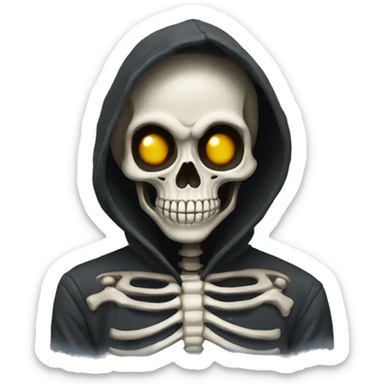 Skeleton wearing hoodie sticker