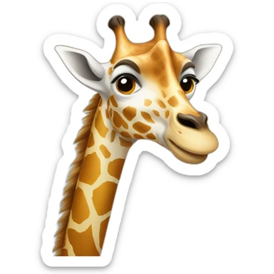 girafe looking on smartphone sticker