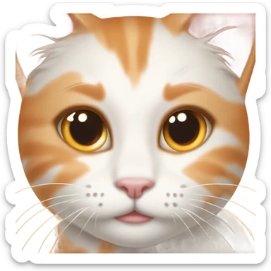 Orange and white girl cat’s face  sticker