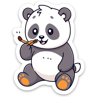 Panda eating shit sticker