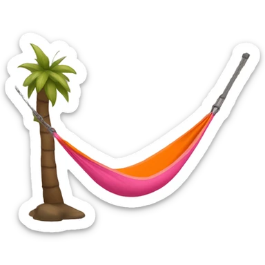 Orange and pink hammock  sticker