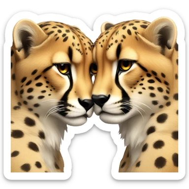 cheetah head kiss sticker