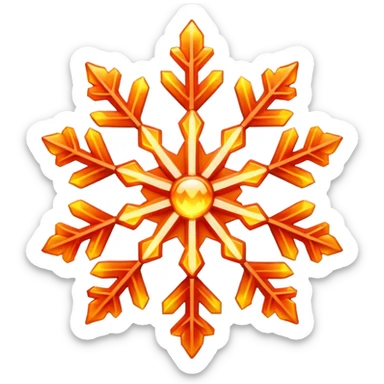 a fiery snowflake that is ignited sticker