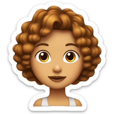 Chica de pelo ondulado largo y marron de piel blanca sticker
