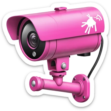 Security Camera pink with graffity sticker