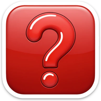 question mark, red sticker