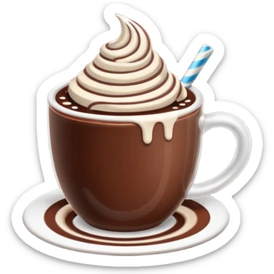 Hot chocolate with sparkles sticker