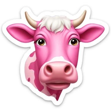 pink cow sticker