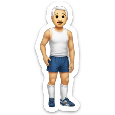 Nain qui cour en caleçon dans un baby- foot sticker