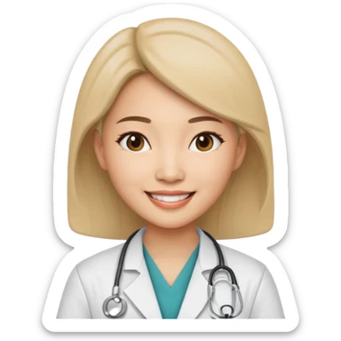 asian doctor female no stethoscope sticker