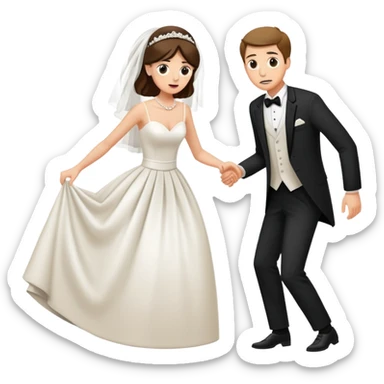 A person sneaking into a wedding, uninvited guest with funny expression sticker