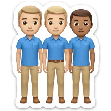 A 3D cartoon shirt and pants arranged side by side, semi-formal style, soft light, realistic Memoji-style. sticker