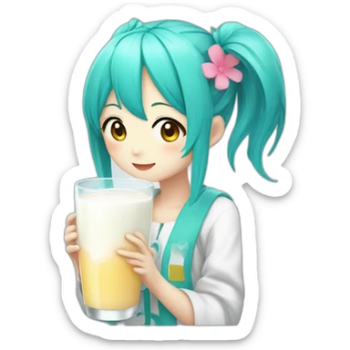 Miku-drink-milk sticker