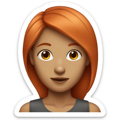 25 year old red haired female sticker