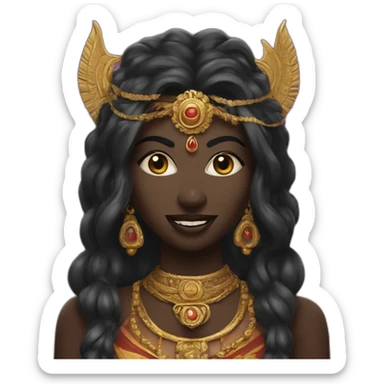 kali, Indian goddess, tongue out, black skin sticker