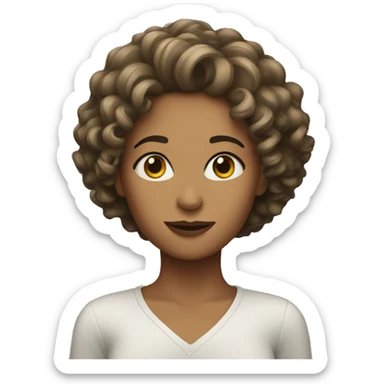 a woman wit curly hair  sticker