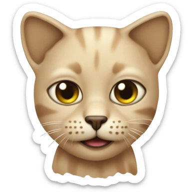 chickpea beige man thing  crazy cat sticker