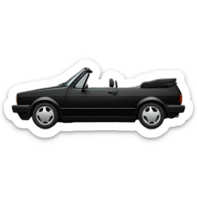 Vw golf 1 cabrio in black paint sticker
