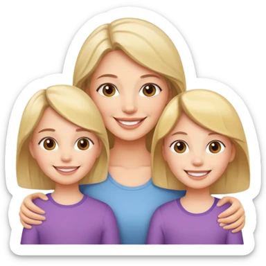 A mum and her two daughters sticker