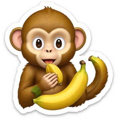 monkey eating a banana  sticker