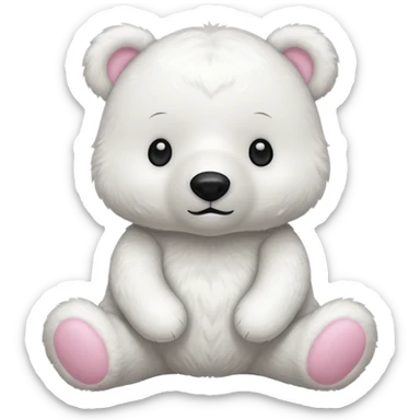 white bear doll sticker