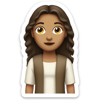 brunette girl with jesus sticker