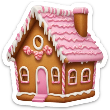 Gingerbread house with a pink bow  sticker
