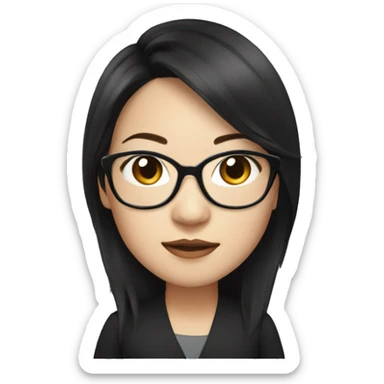 Whitney Lau, dark hair, chinese, woman with glasses sticker