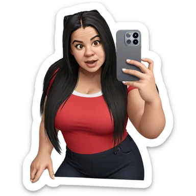 girl taking selfie in bathroom sticker