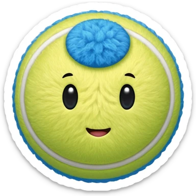 full blue tennis ball sticker