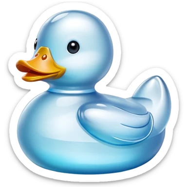 Transparent crystal rubber duck sticker
