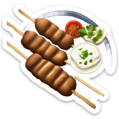 Bosnian national dish cevapi with kaymak and somun  sticker