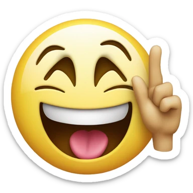 Smilie face with a tear, head exploded holding up fingers in the peace sign whilst smiling  sticker