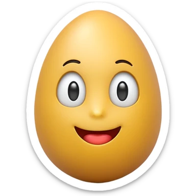 3D emoji egg, Apple style, isolated on soft pastel background, high-resolution, minimalistic, plastic texture, soft lighting, realistic shadows, style similar to iOS emoji, front-facing, centered sticker