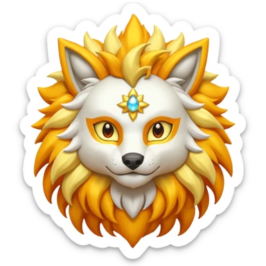 Pokemon legendary oragen and yellow solgaleo sticker