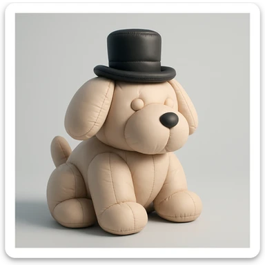 dog with tophat sticker