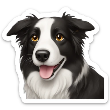 Border collie with a black mole on the White nose sticker