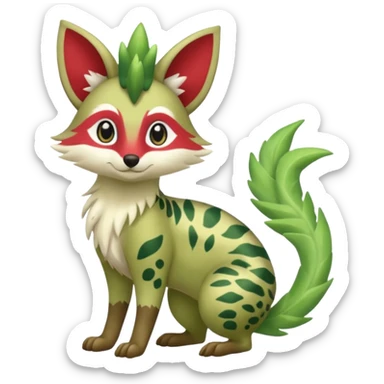 Virizion-Aurora-Genet-Amaura-Shaymin-hybrid-creature (full body) sticker