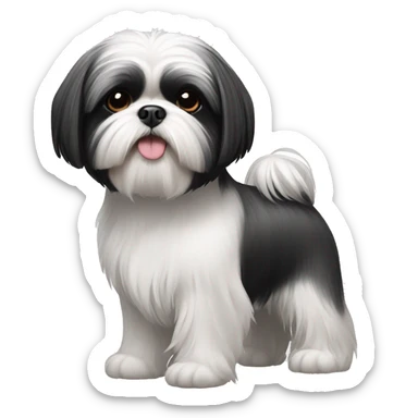 Shih tzu black and white sticker
