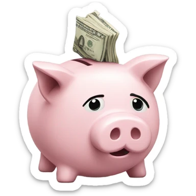 A broken piggy bank sticker