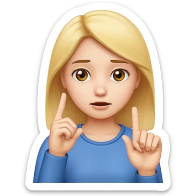 confused girl emoji with index finger in the air sticker