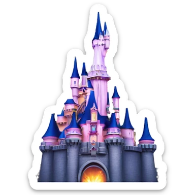 Disneyland paris castle with fireworks sticker