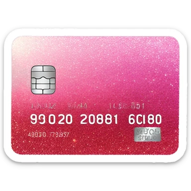 Pink ombre debit card with glitter  sticker